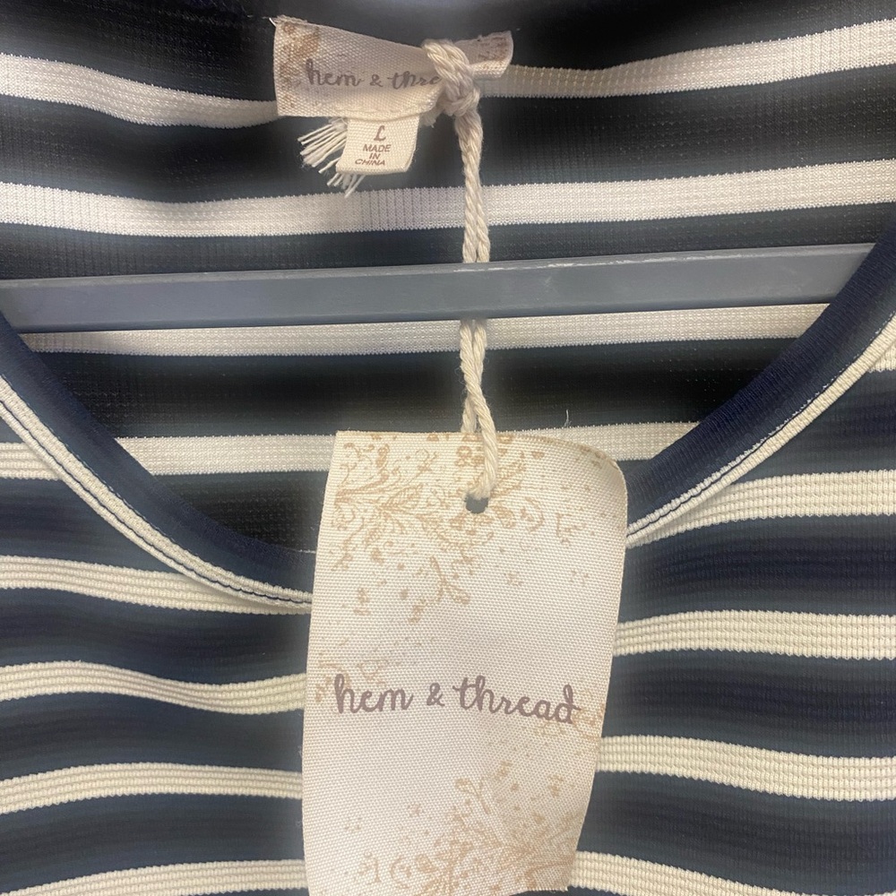 Hem & Thread Blue Ruffled Boxy Blouse - Picture 3 of 4